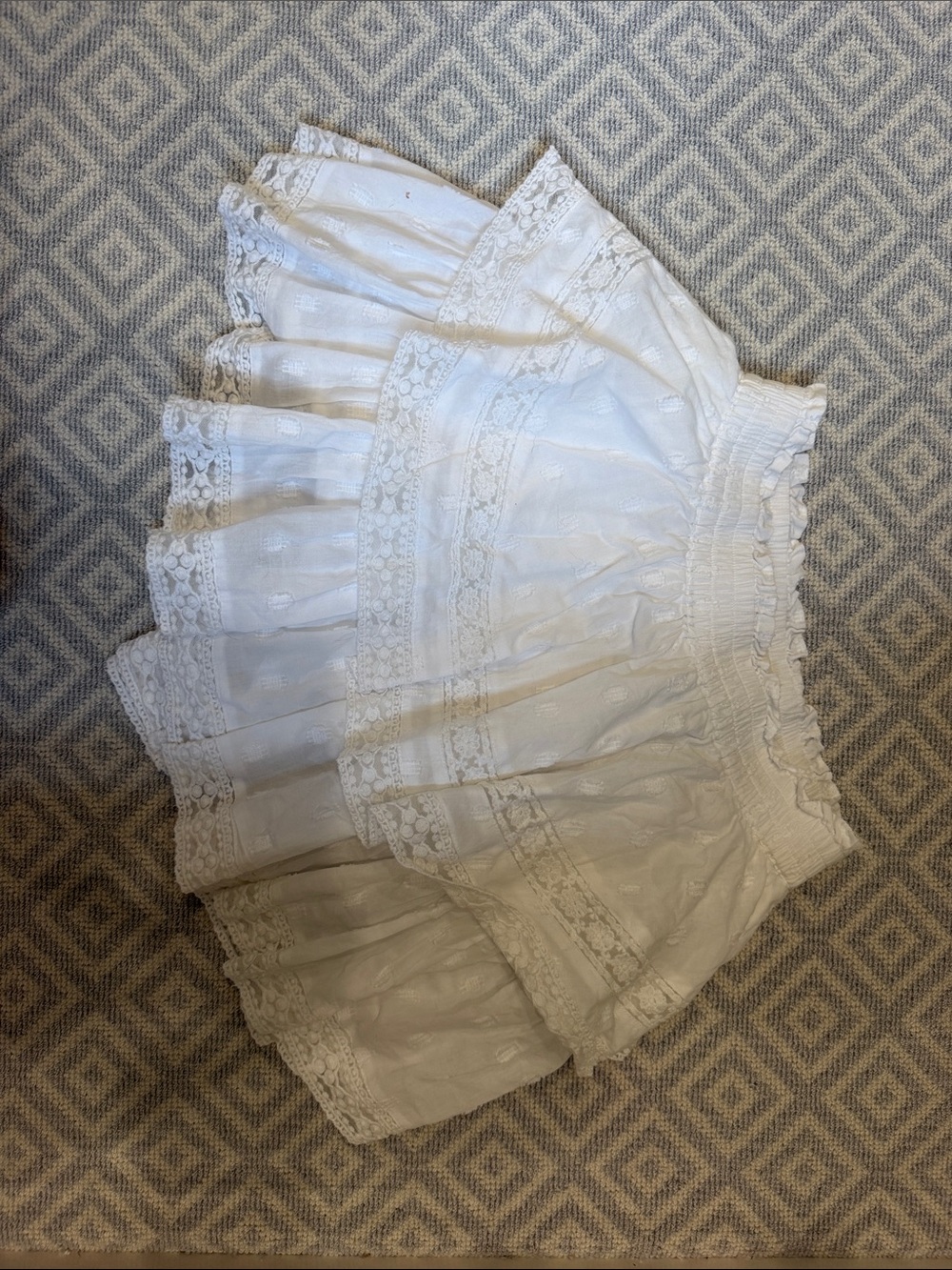 American Eagle Outfitters White Lace Tiered Mini Skort